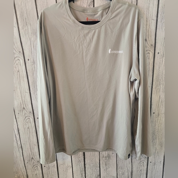 Cotopaxi Fino Long-Sleeve Tech Tee Mens Shirt Pebble Size XL Beige Neutral - Picture 2 of 4